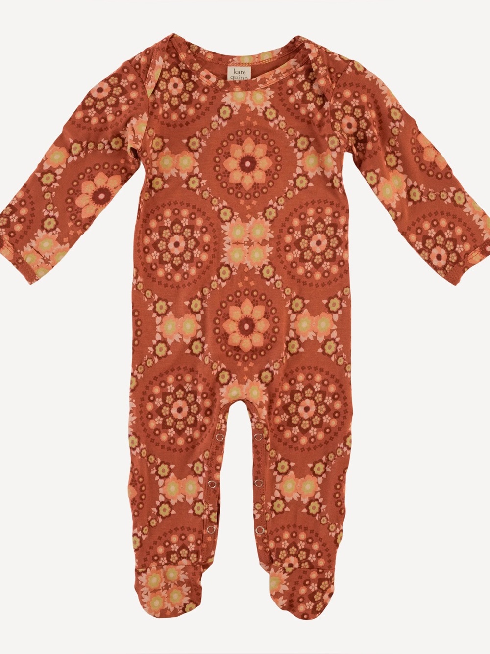 Kate Quinn Newborn Onesie in 70s Floral Wallpaper